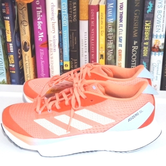 ADIZERO CORAL FUSION ORANGE PEACH WHITE CROSS TRAINER RUNNING SHOES SIZE 7 NWT - Picture 3 of 9